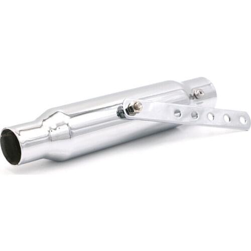 Universal Chrome Exhaust Pipe Silencer Mufflers For Motors Harley Cafe Racer