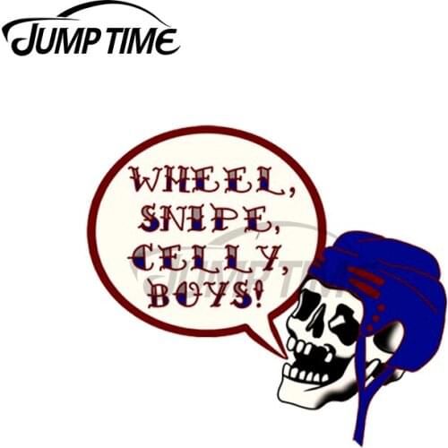 Jump Time 13 x 8.9cm For Wheel Snipe Celly Boys Skull Car Stickers Personality Laotop Car Styling Refrigerator Windshield Decal