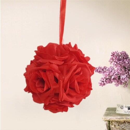 10CM New Artificial Encryption Rose Silk Flower Kissing Balls Hanging Ball Christmas Ornaments Wedding Party Decoration