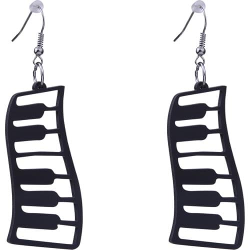 New Cool Vintage Black Piano Music Note Earrings for Women Accessories Retro Big Dangle Long Earrings Pendientes Mujer Duftgold