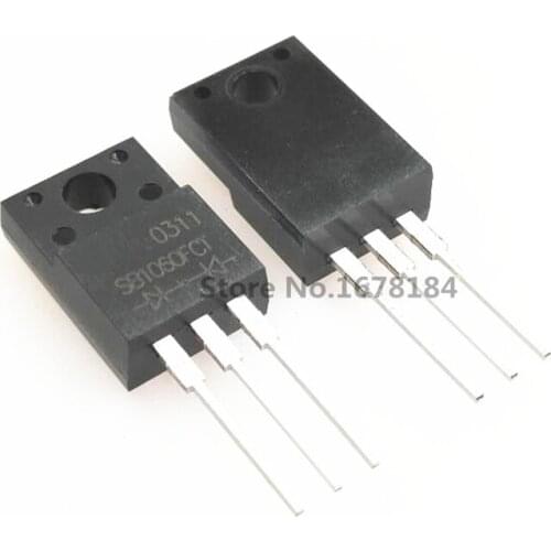 10pcs/lot SB1060FCT plastic Schottky diode common cathode 10A 60V original authentic TO-220F