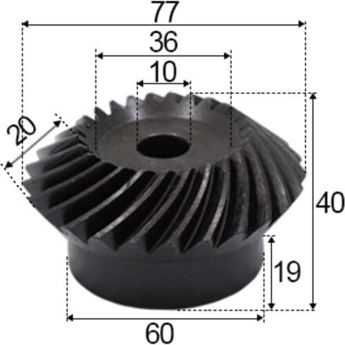 2pcs 2.5M-30Teeths Inner Hole: 10mm Precision Spiral Bevel Gear Spiral Bevel Gear