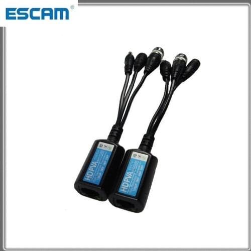 215PVA 200M Range For HD CVI/AHD/TVI Twisted BNC CCTV Passive Transceivers Cat5 CCTV UTP Video Balun IPC For 2MP 3MP 4MP ESCAM