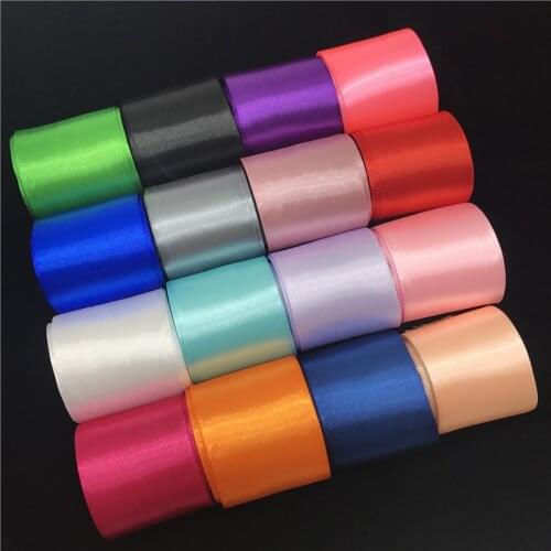 3yards/lot 2inch 50mm Satin Ribbon Polyester Ribbon DIY Hair Bow Wedding Party Christmas Decoration Invitation Card Gift Packing