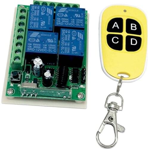 Smart Home Wireless Switch - Remote Control, Automation Relay Module- for Light, Garage, Door Opener, 433Mhz , Yellow