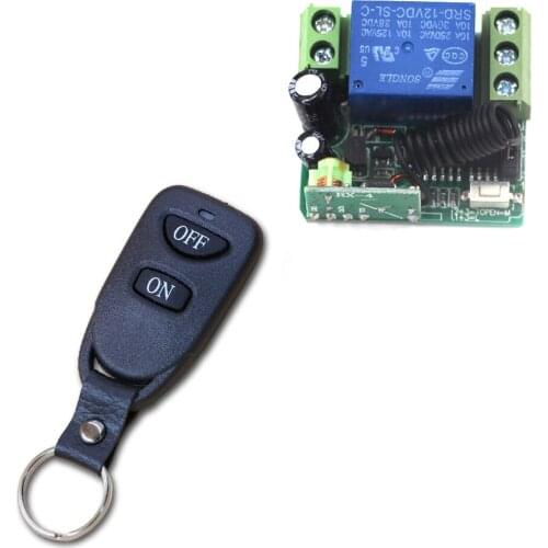 DC 12V 10A Wireless Remote Control Switch Mini Receiver + Transmitter For Door Gate Curtain 315Mhz/433Mhz