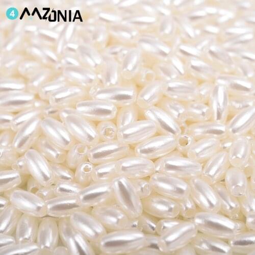 DIY 8 12mm Imitation Pearl Beads Oval Off-White Spacer Beads For Jewelry Making Handmade Necklace Bracelet Accessories