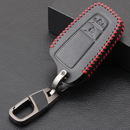 Leather Car Key Cover shell Case For Toyota Camry 2017 2018 CHR Prius Corolla RAV4 Remote Key Jacket Car-stying Accessories