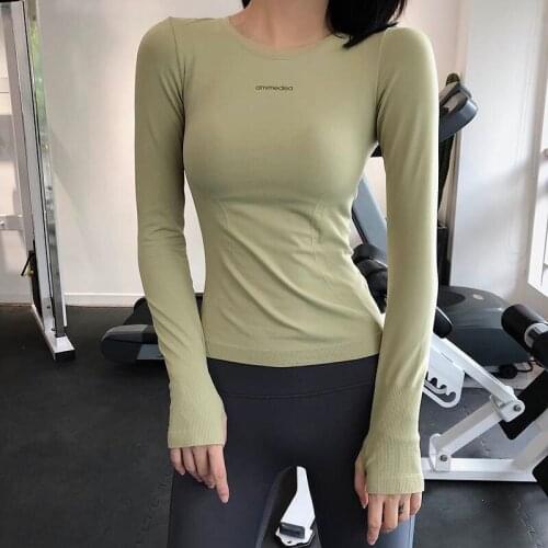 Yoga Crop Top Yoga Dress Long Sleeve Blouse Fit Running Sports T-shirt Blouse Women Autumn Winter Top Deportivo Mujer Camisetas