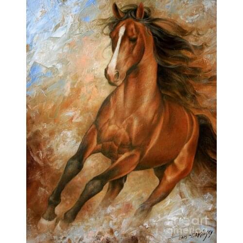 Buy art horses painting Running Horse modern art for living room hand painted High quality