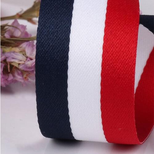 Navy blue Striped Clothing Decorative Striped Belt Red White And Blue Ribbon Backpack Ribbon