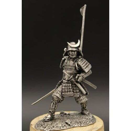 1:30 Scale 60mm Tin Metal Japanese Warring States Warrior Armor Samurai Statuette Figure Japanese Ancient Static Soldier Model