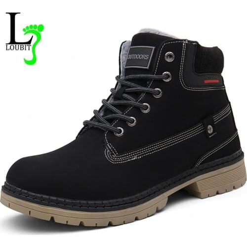 Men Snow Boots With Fur Winter Warm Outdoor Shoes Mens Sneakers Non-slip Rubber Ankle Boots Waterproof Botas De Hombre Warm Shoe