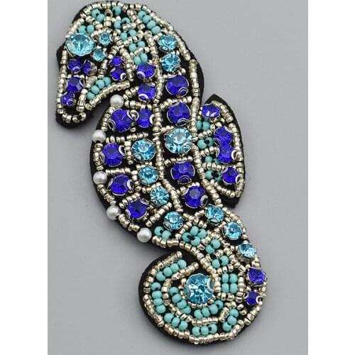 New Arriving Sea Horse Patch For Clothes DIY Crystal Patch For Handbags Sewing On Decorative Applique