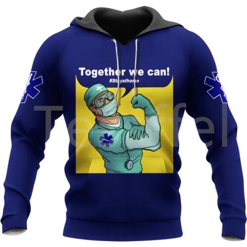 Tessffel Newest Emergency Medical Technician EMT EMS Paramedic Nurse NewFashion 3DPrinted Tracksuit Autumn Hoodies Men/Women C-9