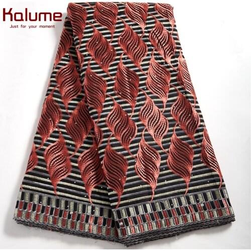 Kalume 2021 New Swiss Lace Stones African Nigerian Cotton Swiss Voile Lace Fabric High Quality Embroidery For Diy Dress F2502