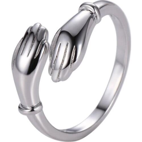 Punk Hip Hop Opening Resizable Ring for Women Men Finger Jewelry Palm Hug Accessories Bar Club Cock Party Ring Gifts