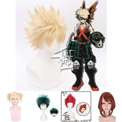 Anime Boku No My Hero Academia Cosplay Wig Izuku Midoriya Bakugou Katsuki Todoroki Shoto Ochaco Urarala Asui Tsuyu Wig
