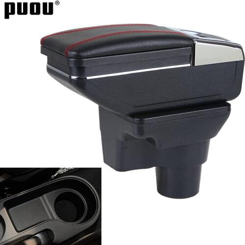 Armrest For KIA Rio 4 2017-2018 Rotatable Center Centre Console Storage box USB Charging ashtray cup holder car-styling accessor