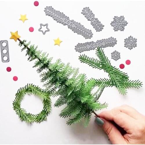 Christmas Tree Snowflake Craft Metal Cutting Die Mold Punch Stencil for DIY Scrapbooking Paper Album Photo Card Making Dies Cut