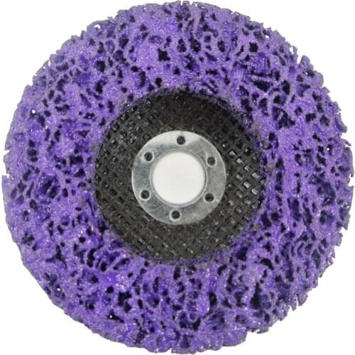 SATC 4 Inch 100mm Flexible Abrasive Strip and Cleaning Disc Purple Polycarbide Strip Disc for Paint Removing