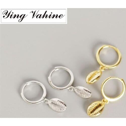 Ying Vahine 100% 925 Sterling Silver Shell Pendant Stud Earrings for Women