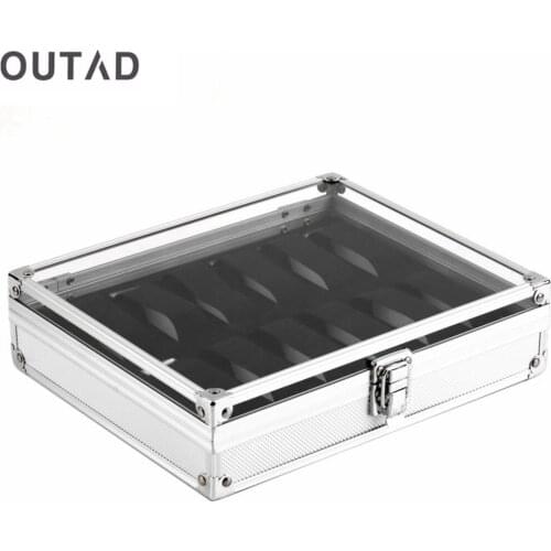 High-end mens watch box jewelry storage box aluminum square jewelry 10-slot watch display rack storage display box jewelry