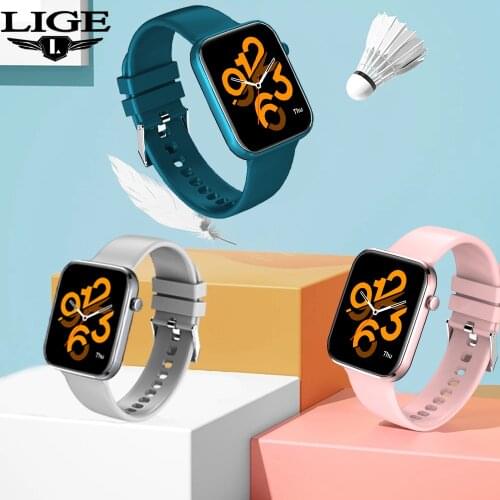 LIGE New 1.69 Inch Big Screen Women Smart Watch Men Real-Time Activity Tracker Heart Rate Monitoring Sports Ladies Smart Watch