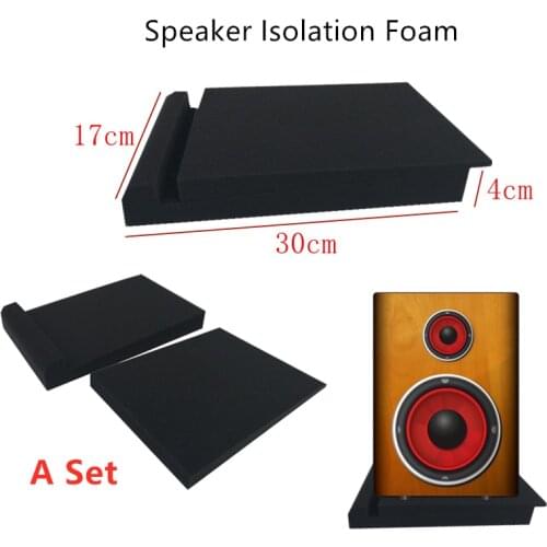 A Set Studio Monitor Speaker Acoustic Isolation Foam Soundproof Foam Isolator Pads High Density Sponge 28x9.5x4cm