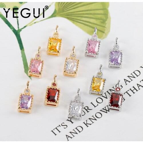 YEGUI M999,jewelry accessories,18k gold plated,copper metal,rhodium plated,zircons,charms,diy earrings,jewelry making,10pcs/lot