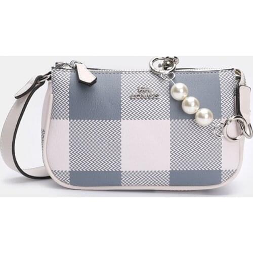 Top Quality Luxury Brand 2021 New Fashion All-match Pearl Chain Underarm Bag Ladies High-end Checkered Shoulder Diagonal Bag Gg