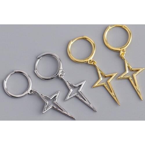 Dreamhonor 2021 Newest Design Fashion Style Retro Vintage 925 Silver Geometric Cross Earrings For Woman Jewelry Accessories