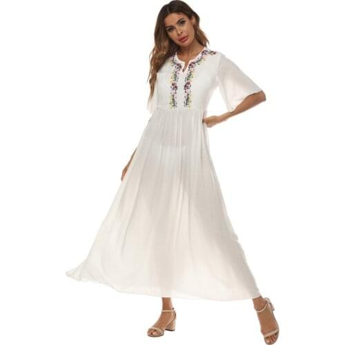 Women Summer Dresses 2020 Swimsuit Cover Up Womens Sarong Long Beach Wear Swimwear Cover-up Woman Chinese Embroidery Dress