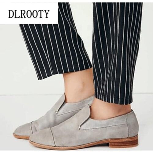 Women Flats Shoes Casual Platform Slip On Woman Walking 2018 Autumn Fashion Low Heeled Skid Solid Comfortable Plus Size 35-43