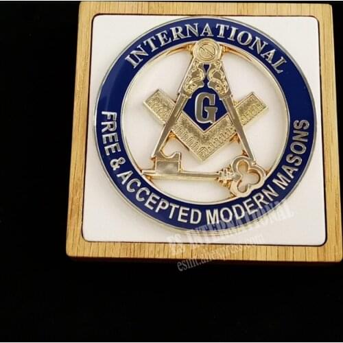 Masonic Car emblem “ FREE & ACCEPTED MODERN MASONS” Badge Mason Freemason Size 3''NO.40 cloth accessories business
