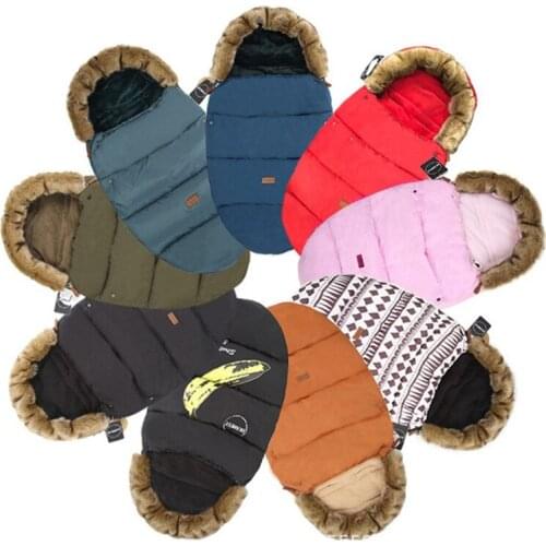 Winter Baby Sleeping Bag Envelope Thick Warm Newborns Stroller Sleeping Bag Infant Windproof Foot Cover Baby Stroller Footmuff