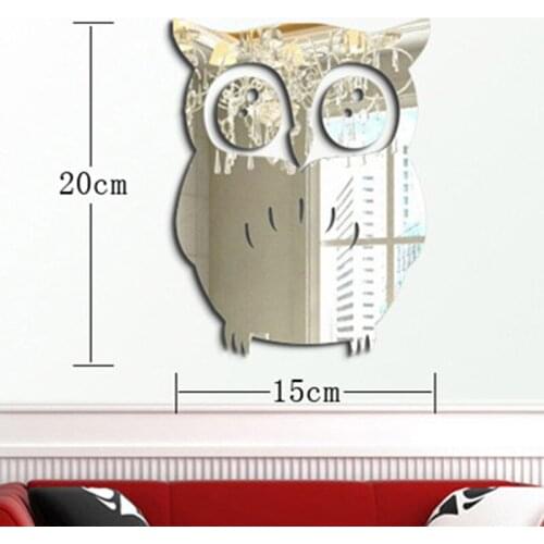 1pcs 3d Owl Art Mirror Decal Vinyl Mural Wall Stickers Home Decor Removable Diy
