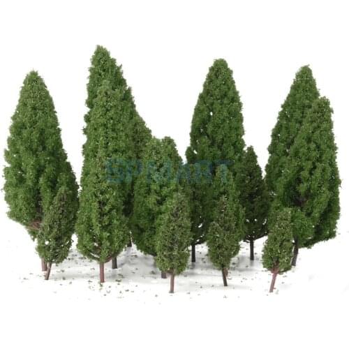 20pcs Tower Shaped Trees Model Train Scenery Landscape 1:50-400 Green