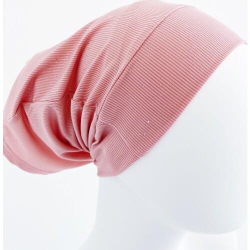 2020 Popular Women Muslim Ribbed Inner Hijab Caps Stretch Islamic Underscarf Bonnet Turban Femme Musulman Headwrap Tube Cap