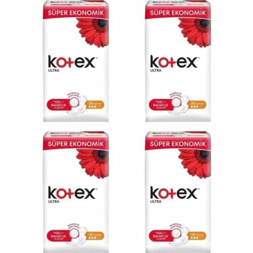 28 pad * 4'lu Package Kotex Ultra Quando Normal Sanitary Super Economical Pad