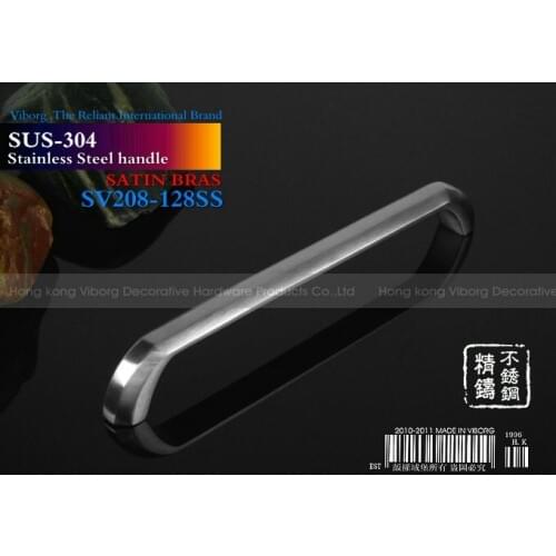 4 pieces/lot) 128mm VIBORG 304 Stainless Steel Drawer Handles& Cabinet Handles &Drawer Pulls & Cabinet Pulls, SV208-SS-128