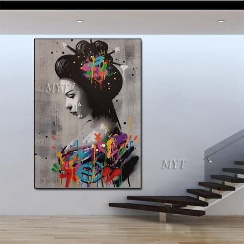 A Girl With Charm Abstract Oil Painting Modern Wall Art Living Room Picture Home Decoration Painting 100% Handmade Unframe