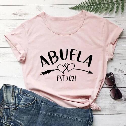 ABUELA 100%Cotton Spanish Printed Womens Tshirt Grandma Gifts Funny Summer Casual O-Neck Short Sleeve Tops Mexicana T Shirt