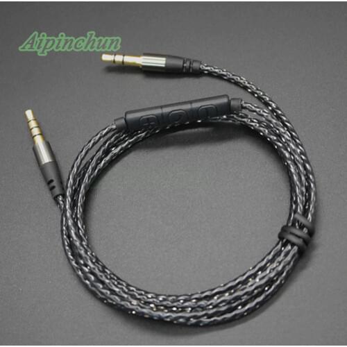 Aipinchun 3.5mm to 3.5mm Jack Audio AUX Cable Cord With Mic Volume Controller for Car/Headphone/Speaker for iPhone Samsung