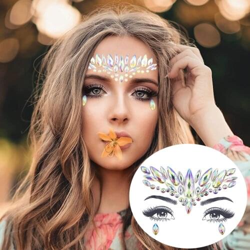 Glitter Face Diamond Sticker Temporary Tattoo Wedding Birthday Party Face Makeup Tools Shining Rhinestones Flash Tattoo Stickers