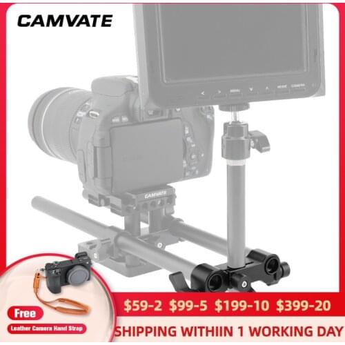 CAMVATE Standard 15mm Dual-rod Holder Clamp With Central Single Rod Clamp For DSLR Camera Shoulder Rig 15mm Rod Support System