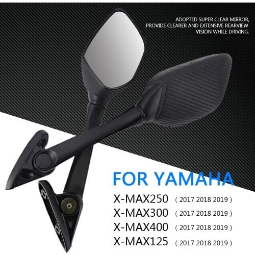 For Yamaha XMAX 300 400 125 250 2017 2018 2019 Motorcycle Side Mirror Black Plastic Rearview Mirror Motorcycle Accessories