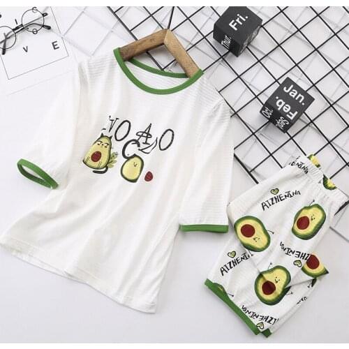 Boys Home Wear Kids Pajamas Sets Cotton Boys Sleepwear Suit Summer Short Sleeve girls Tops+pants 2pcs Children Clothing