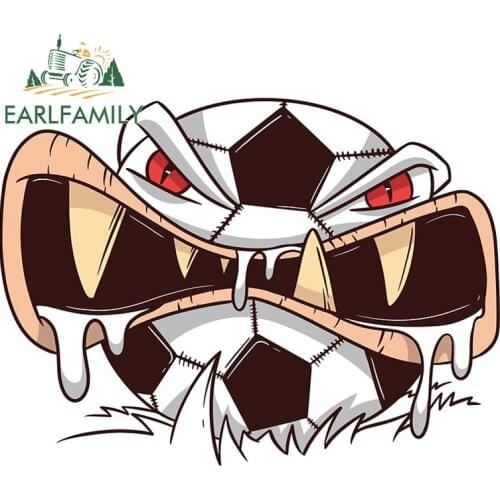 EARLFAMILY 13cm x 11.7cm for Football Monster Vinyl Car Stickers Creative Scratch-proof Snowboard Camper Sticker Decal for RV