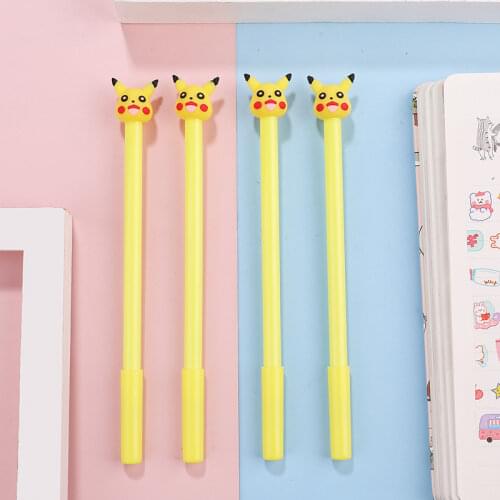 Cartoon Gel Pen Stationery Pupils Creative Cute Pikachu Pen Black Blue Signature Pen Water-based Pen Kwaii Stationary